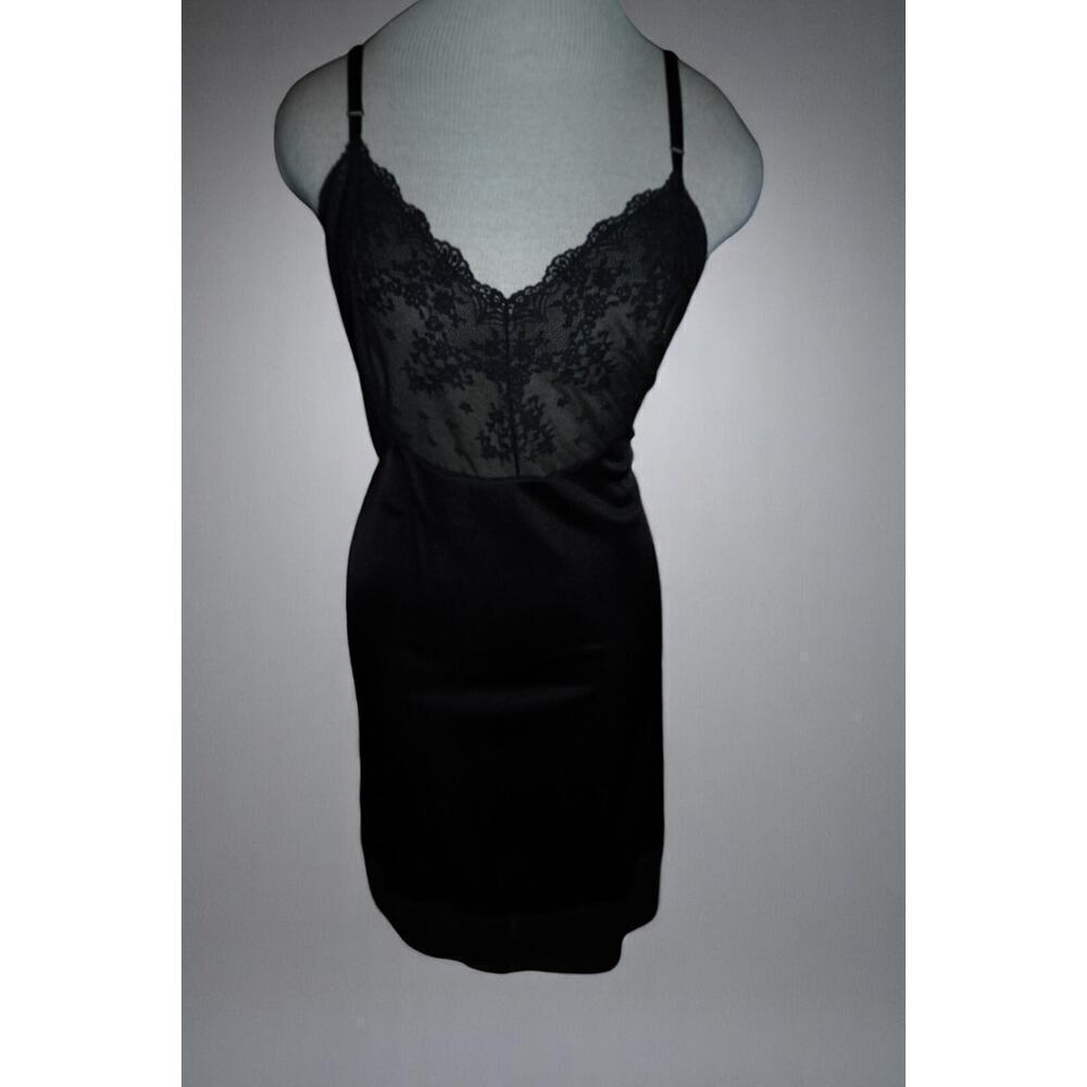Y2K Sheer Lace Slip Dress – Vintage Vanity Fair Antron Nylon Lingerie (L)